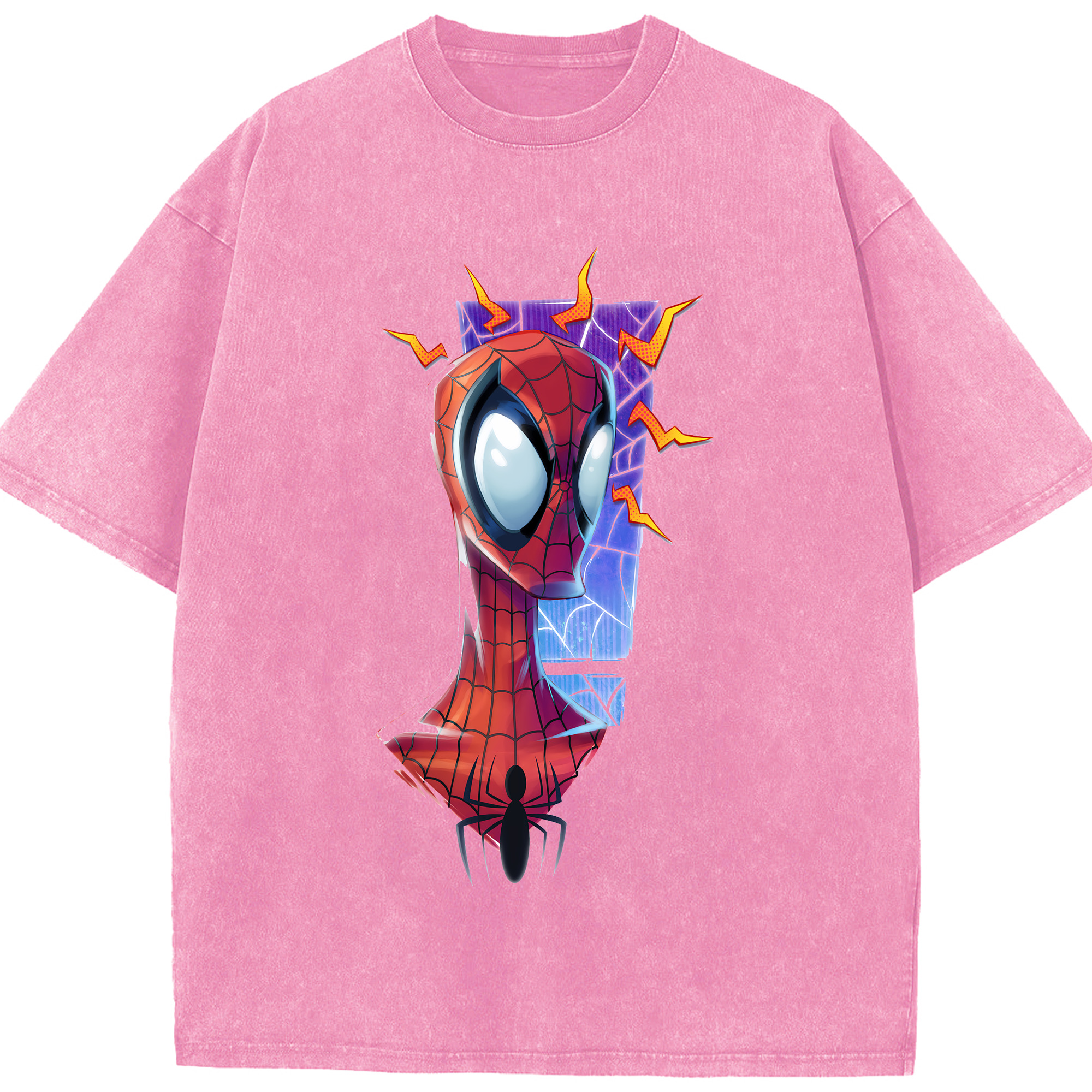 （画像用） Spider Man スパイダーマン 綿100% ヴィンテージ風 半袖Tシャツ（フロントプリント）